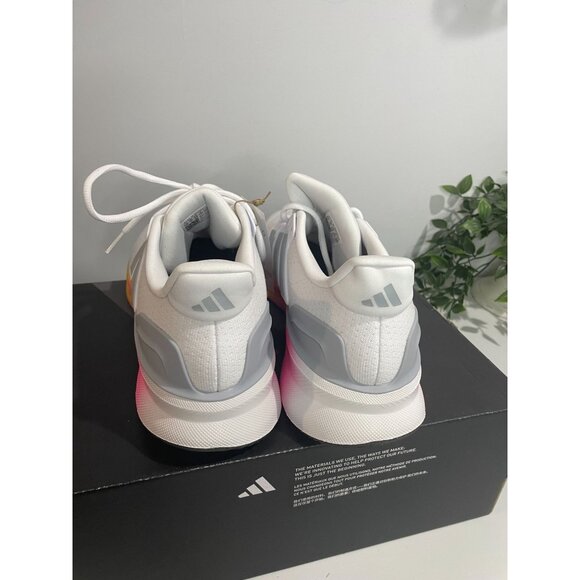 Adidas Ultrarun 5 Running Shoes White/Pink/Yellow US 11.5 Mens Lightweight - Picture 11 of 16